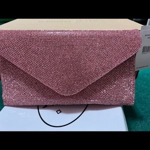 Steve Madden Pink Rhinestone encrusted clutch